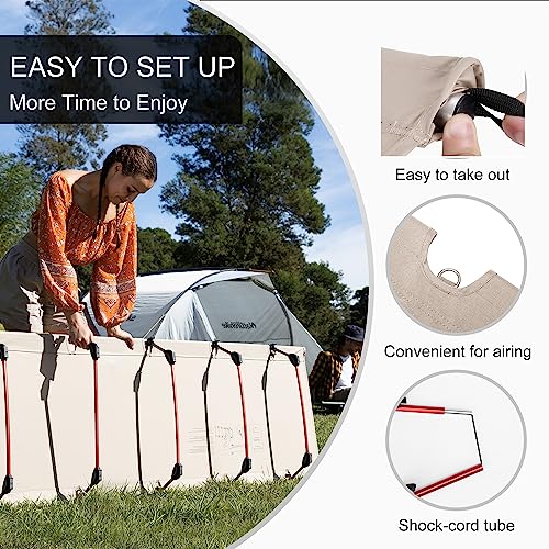 Naturehike Greenwild Camping Cot, Ultralight Folding Backpacking Cot, 60-Second Easy Set-Up, Supports 330Lbs, Portable Camping Bed For Adults For Camping Hiking Travel Home #TOP4