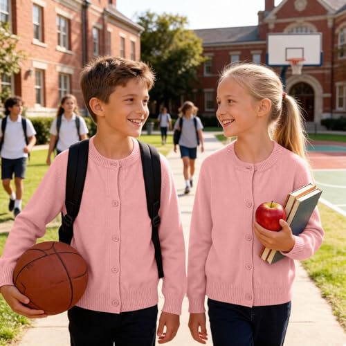 RKSTN Long Sleeve Cardigan Sweaters for Kids Warm Coats Fall Outfits Pink - image 8
