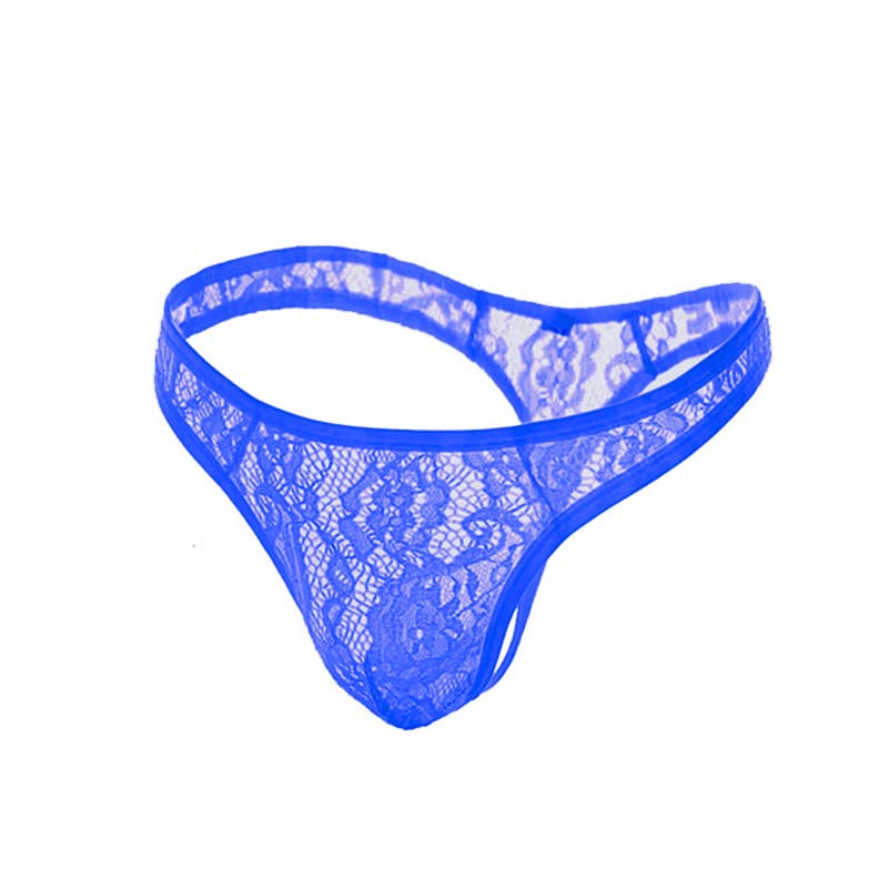 Men's Lace Thong Transparent Gstring Sexy Printing 1 Pack4