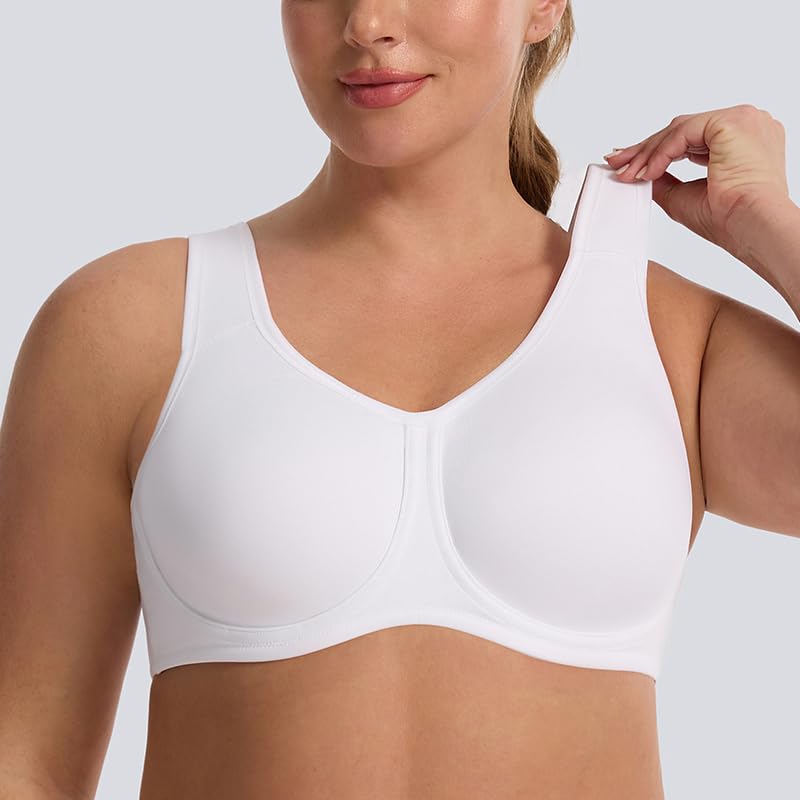 Image of Women's Underwire Sports Bra High Impact Plus Size Full Support Running Bra