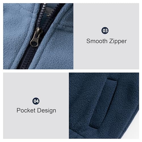 Volunboy Toddler Polar Fleece Jacket Boys Long Sleeve Zip Up Fall Coats Winter Warm Outerwear3