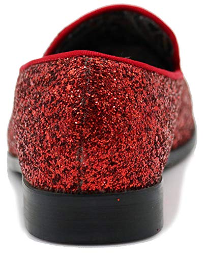 Image of SPK04 Men's Vintage Glitter Dress Loafers Slip On Shoes Classic Tuxedo Dress Shoes