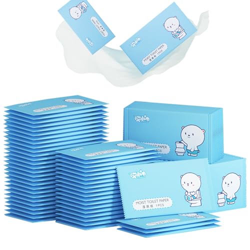 Toallitas refrescantes, 50 unidades de toallitas húmedas empaquetadas individualmente, toallitas húmedas envueltas individualmente, papel higiénico húmedo, toallitas de limpieza higiénicas, manzanilla