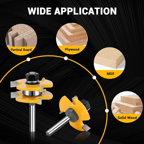 Junreox Tongue and Groove Router Bit Set