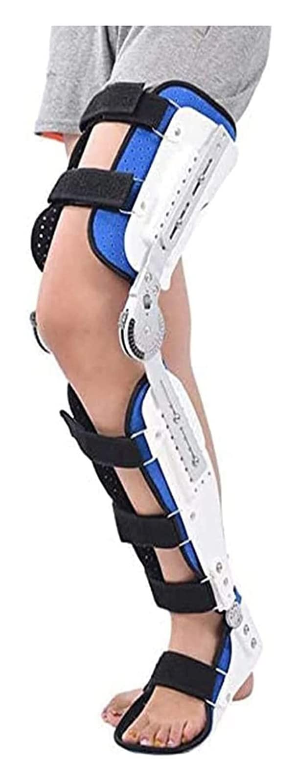 Stabilisateur de Jambe Réglable Stabilisateur de Jambe Complète Orthèse de Genou Attelle Genou Articulé Pied Cheville Orthèse Orthèse de Genou Immobiliser 22.7.27 (Color : Left)