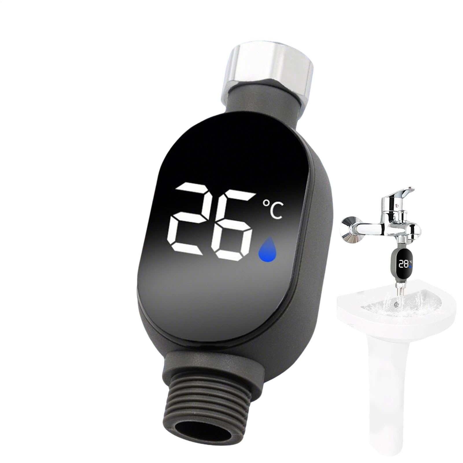 LED Shower Temperature Meter | Led Digital Display Baby Bath Water Temperature Gauge - Waterproof Smart Monitor For Baby Bath Kitchen Bathroom