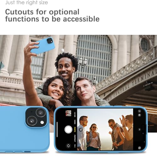 Image of YATWIN Silicone Back Case for iPhone 13 Mini, Soft-Touch Phone Back Cover for Apple iPhone 13 Mini - Sky Blue