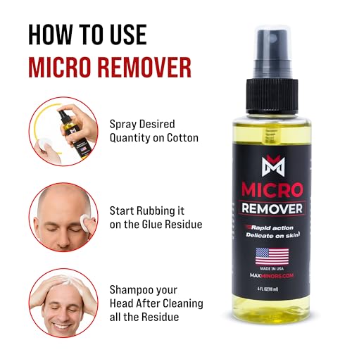 Image of MICRO REMOVER | Ultra Hold Glue Remover Spray 118ml (4FL oz) | Fast Acting Adhesive Remover for Lace Wigs, Hair Patches & Toupees | Skin Safe | Citrus Based Flavour | Pack of 1