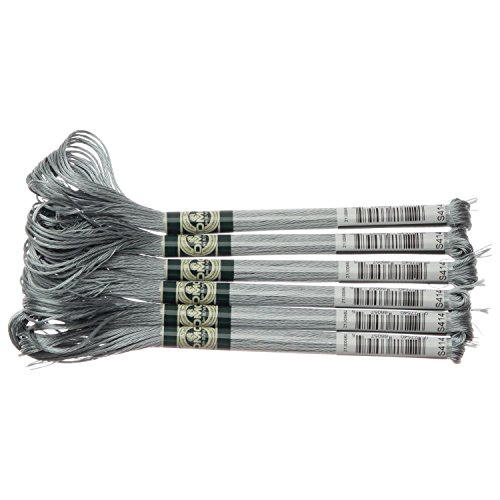 DMC サテン糸 刺繍糸 6束入 25番 8m #S414 グレー系 DMC1008F