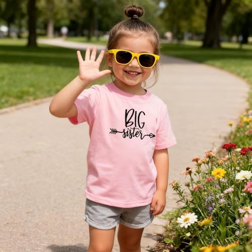 Image of Big Sister Shirt for Girls Toddler Kids Pregnancy Announcement Promoted to Big Sis T-Shirt Summer Short Sleeve Top