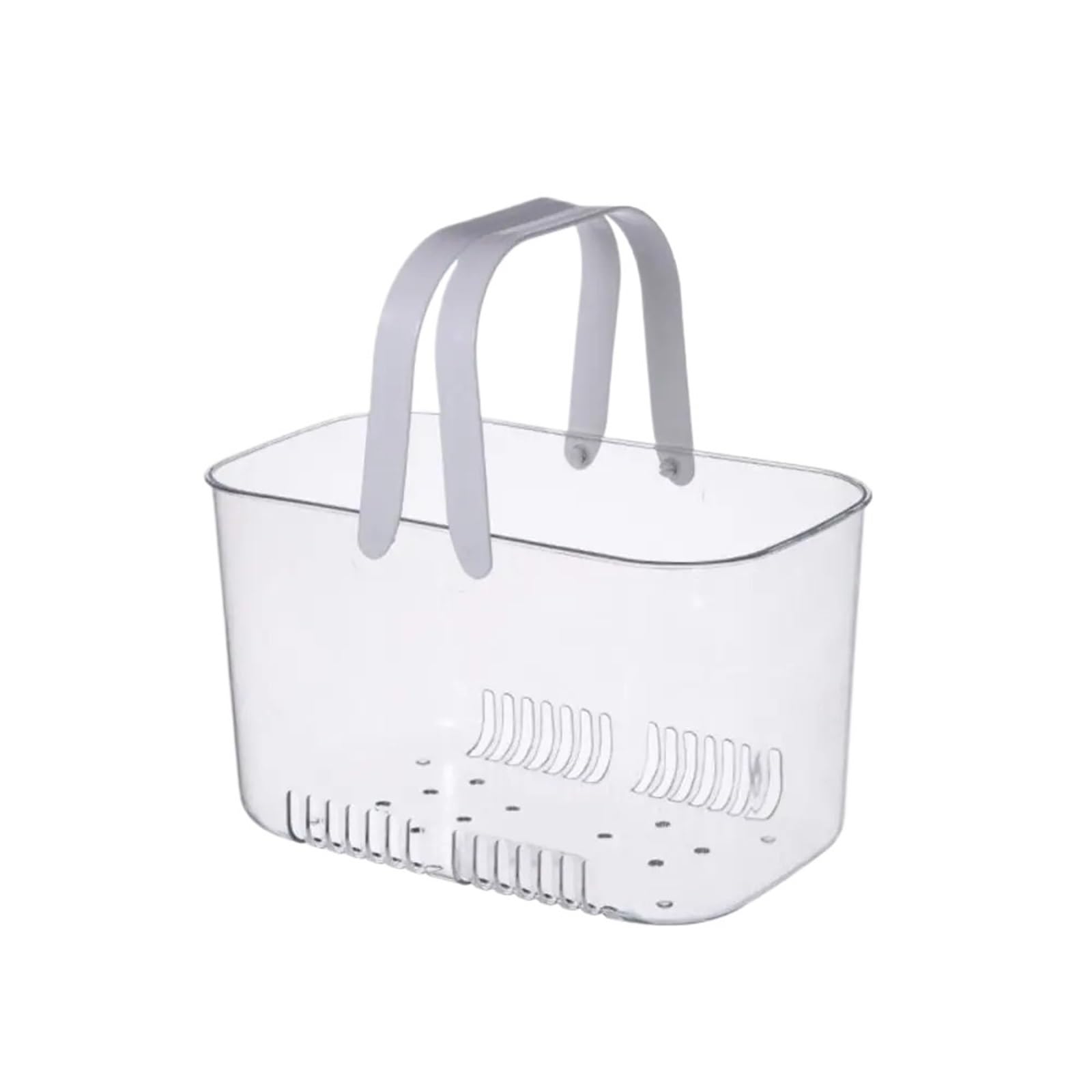 BAYNOPURIN Shower Bag Bottom Hollow Bathroom Storage Basket With Transparent Handles Portable Swim Easy To Drain Durable(Transparent)