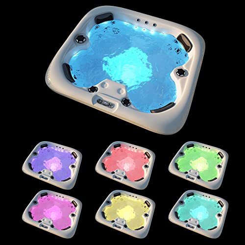 HOME DELUXE - Outdoor Whirlpool - SEA Star Pure - Maße 180 x 160 x 79 cm - Inkl. Heizung, 19 Massagedüsen und 15 Lichtquellen | Außen Whirlpool Spa für 4 Personen – Bild 7