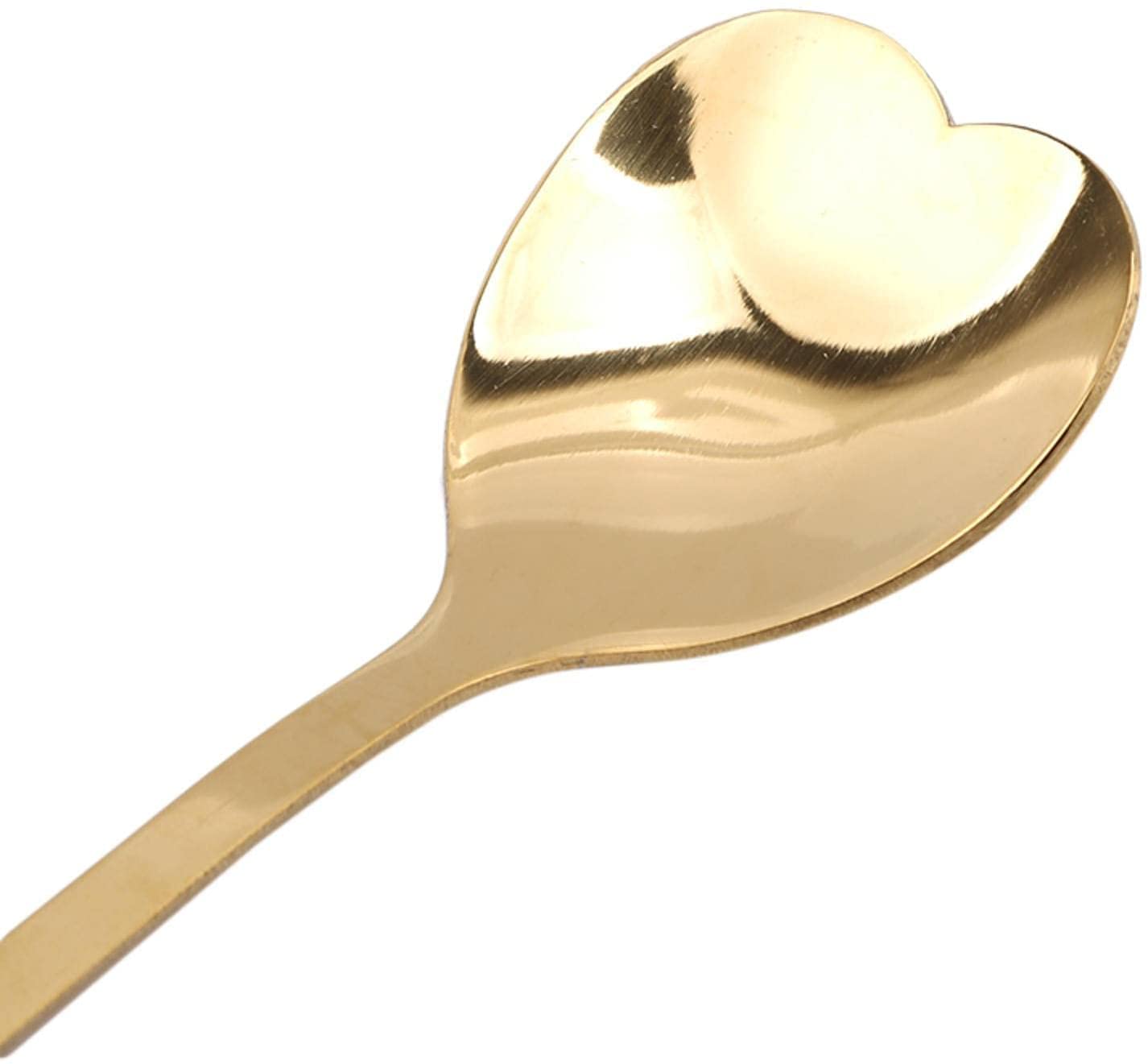 Löffel Restaurants 1 stück Herzförmige Edelstahllöffel Kaffee Tee Löffel Dessert Esslöffel Hause(Silver)