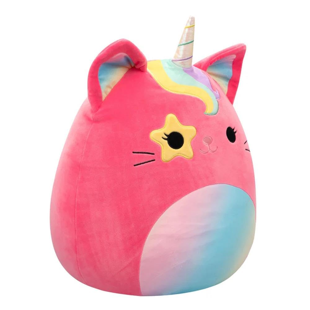 Squishmallows Squishmallow - Peluche Sienna il gatto unicorno, 40 cm, originale 2025