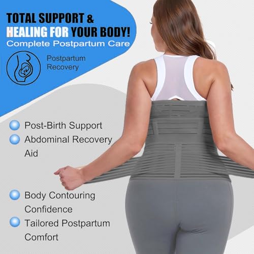 Image of 3-in-1 Postpartum Belt After Delivery - Abdominal Belt for Women Tummy Control | Pregnancy Belts After Delivery | Maternity Belt After C-Section | Abdominal Binder for Post Pregnancy Recovery (Universal) (Beige)