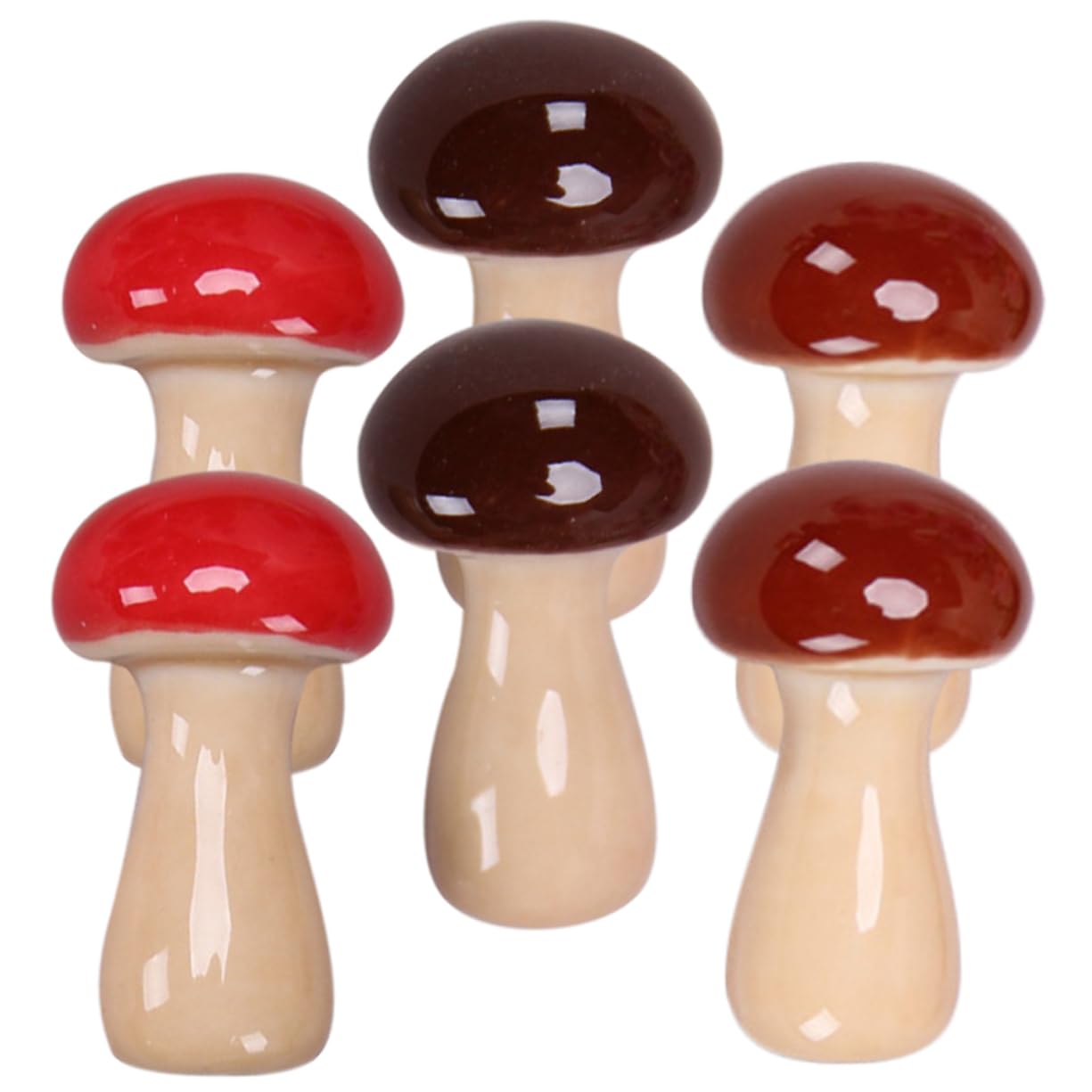 Luxshiny Support de Rangement pour Baguettes Lot de 6 Pièces, Facile à Nettoyer en Céramique Champignon Décoration de Table à Manger Élégante Maison