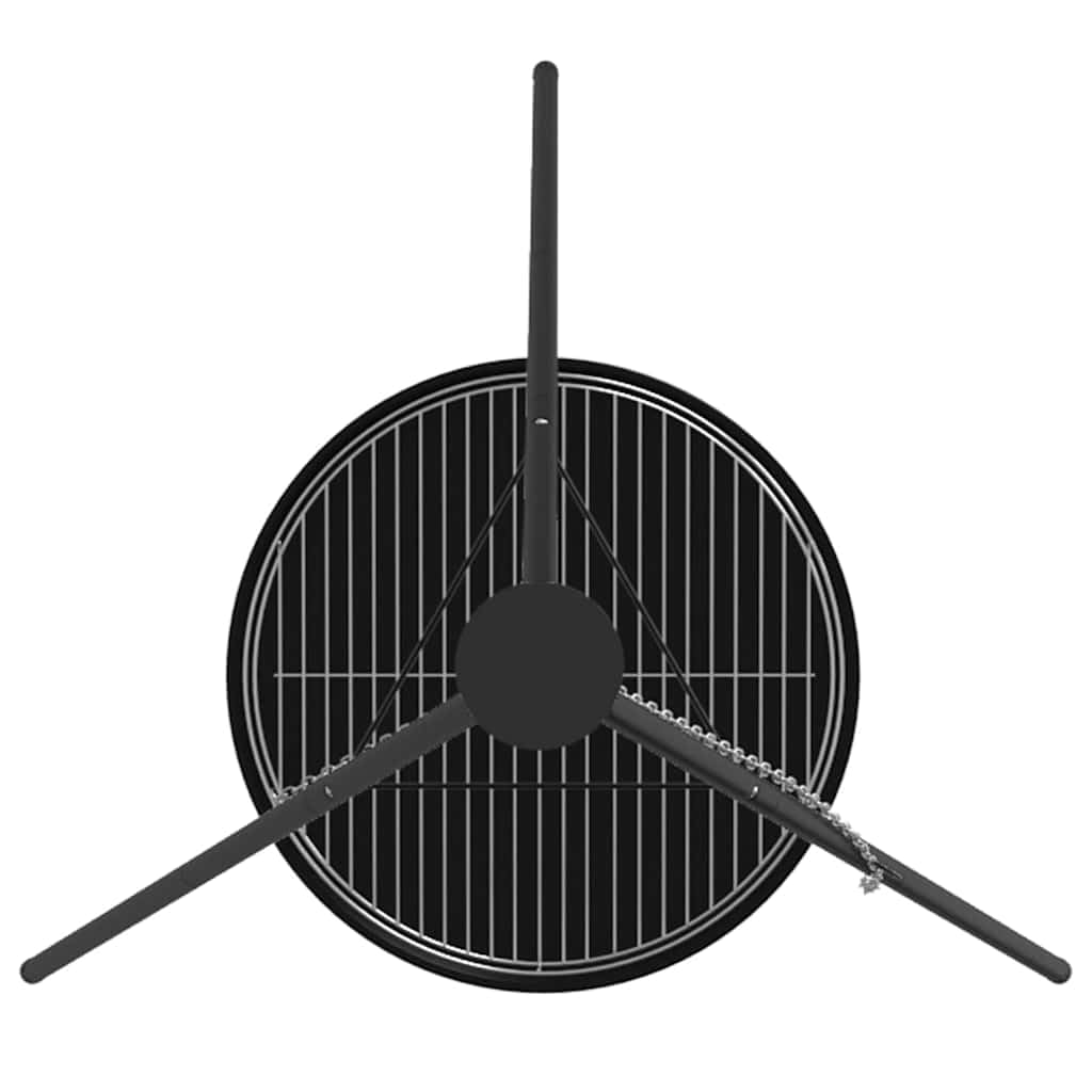 Lagerfeuer Stativ 3 pcs Schwarz Stahl, tragbares Outdoor Kochgerät, 92x92x171,5 cm, robustes Haushaltsgerät für Camping und Garten, vielseitiges Küchenzubehör für Kochen und Backen
