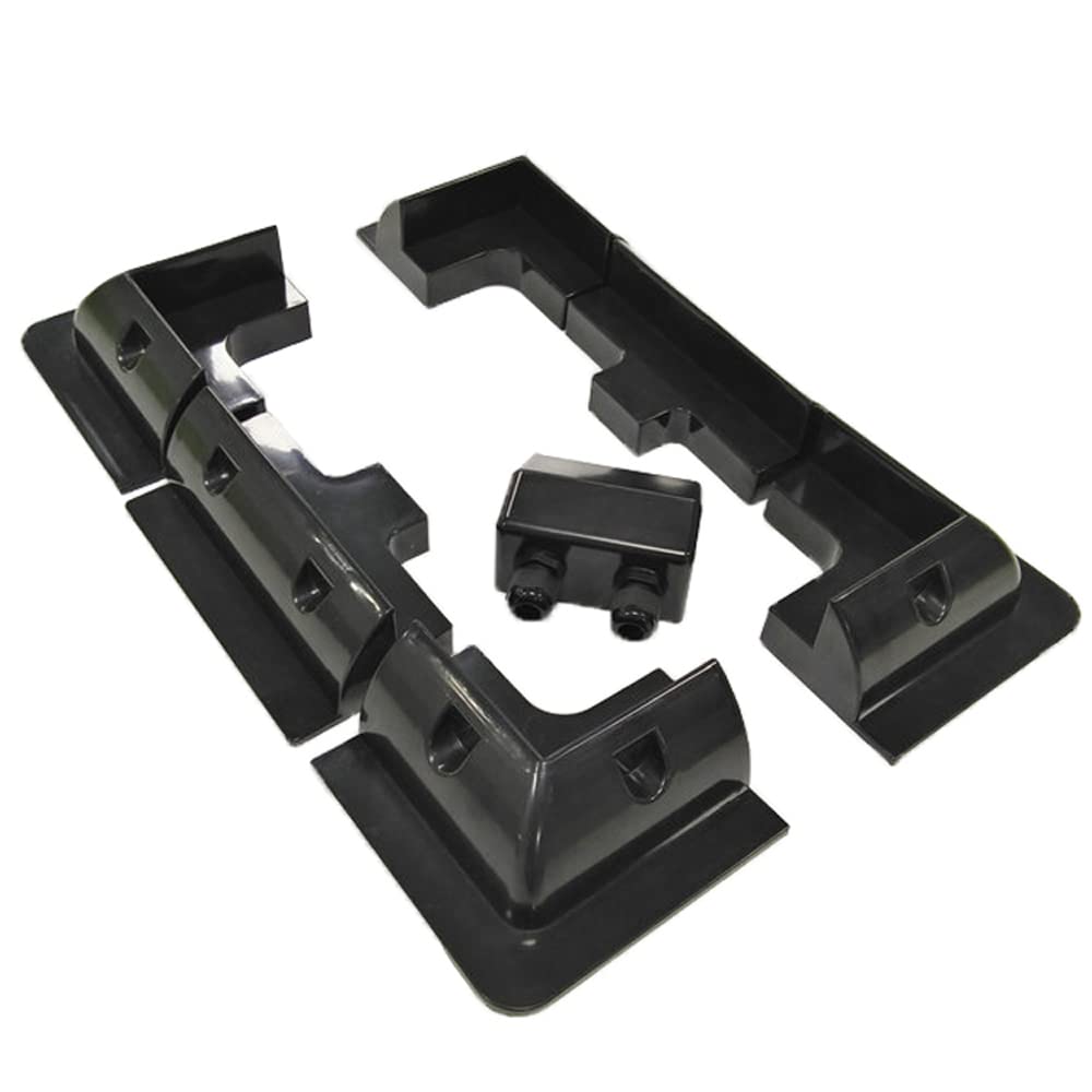 7 Pieces ZONADAH ABS Plastic Corner Mounting Brackets Side Support Bars & Double Cable Entry Gland for Fixing Roof Solar Panels Installation to Campervans, Motorhomes, Caravans, Boats, House Roof