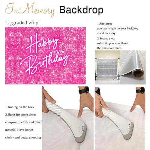 Fondo rosa brillante InMemory 7x5 ft para fiesta miniatura 6