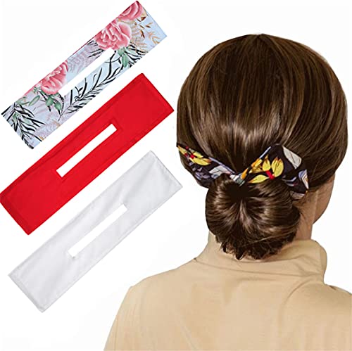 3pcs Elegant hair tie bow Deft Bun for Hair, Magic Donut Hair Bun Maker, French Twist Hair Tool to Roll a Bun, Twist a Bun(MIX 3)