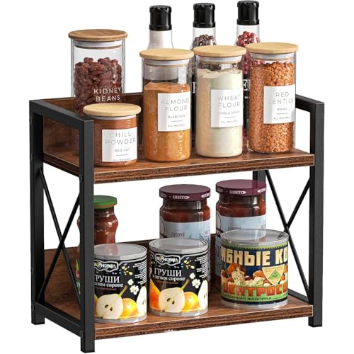 Vinnatsuキッチンラック 2段 調味料収納ラック調味料ラック スパイスラック キッチン 台所収納 隙間収納 収納 カウンター棚 調味料棚 シンク下 洗面台所収納 組み立てが簡単 奥行き29幅15高さ26cm