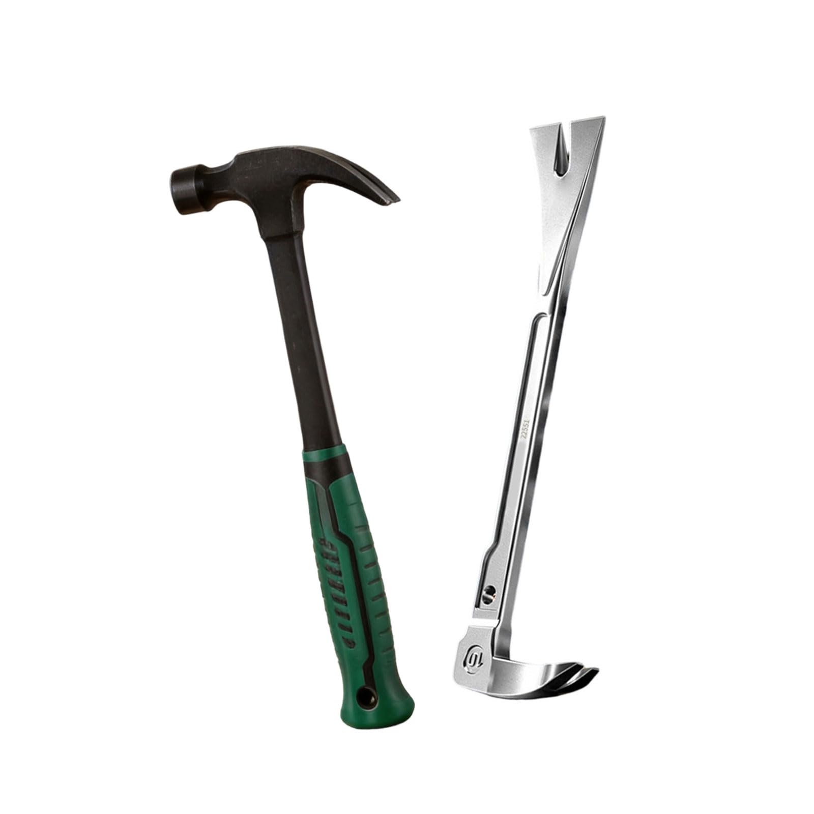 Kaeltsyn 10 Inches Premium Steel Hammer And Crowbars Combination Ideal For Carpentry Furniture Assembly And Demolition Work Steel Claws Puller Hammer