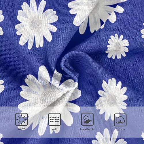 White Daisy Flowers Blue Little Girl Panties Toddlers Underwear Floral Cotton Fancy Briefs Underpants 2t3