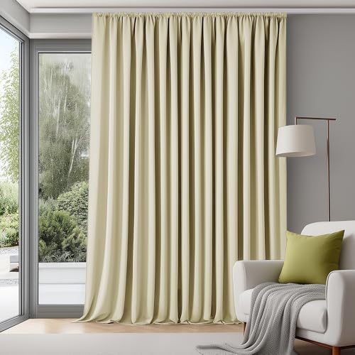 Deconovo Verdunklungsvorhänge Kräuselband für Schienensystem Gardinen Creme | 1er Set, H 175 x B 280 cm, Thermogardine, Hitzeschutz, für Wohnzimmer, Sichtschutz, Wärmehaltung, Wohn