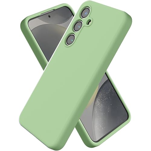 for Samsung Galaxy S24 Silicone Case, Slim Fit Premium Liquid Silicone Shockproof Phone Cover, Upgraded Camera Protection and Microfiber Lining 6.2inch, Mint Green