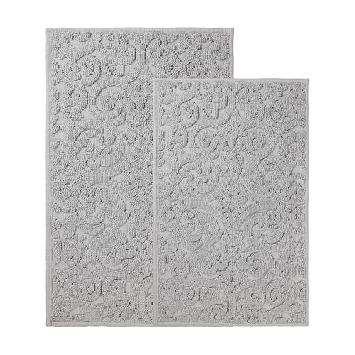 Tapis de bain petit modèle antidérapant jacquard gris clair pour sol de cuisine
