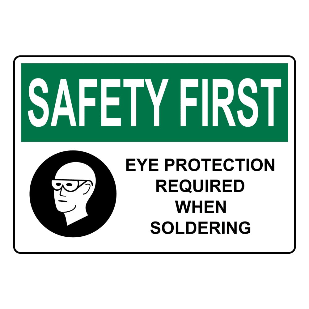 Smazdfxx Style-5 Osha Safety First Eye Protection Required When Soldering Sign With Symbol Osha Safety Signs Style 13681 Caution Metal Tin Sign – Bold, High-Visibility Design For Safety 8"X12"