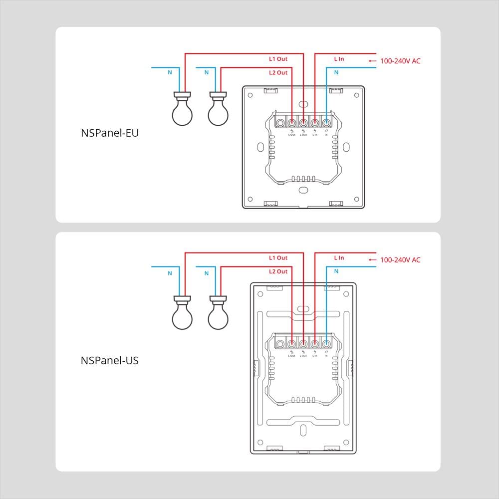 NSPanel Smart Switch - Smart Home, Alexa, Google, eWeLink US Nero