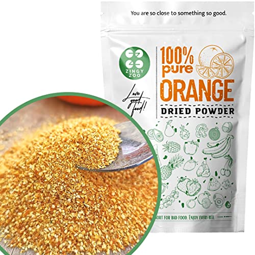 Naranja Deshidratada en Polvo | 100% Natural Naranja Seca | Fruta Deshidratada Sin Azucar Fruta Seca | Vegana Cruda 100% Fruta Pura en Polvo | Dried Orange Fruit Powder | ZingyZoo (polvo grueso)