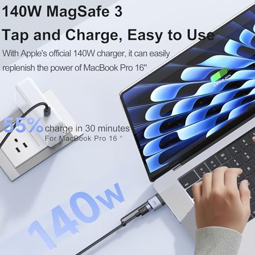 mcdodo Cavo da USB C a Mag-Safe 3 140 W/USB C a USB C 240W, ricarica rapida da tipo C a Mag Safe 3, compatibile con MacBook Pro M1 2021, MacBook Air M2, 2023 M2 Pro iPad Pro, MacBook iPhone 15