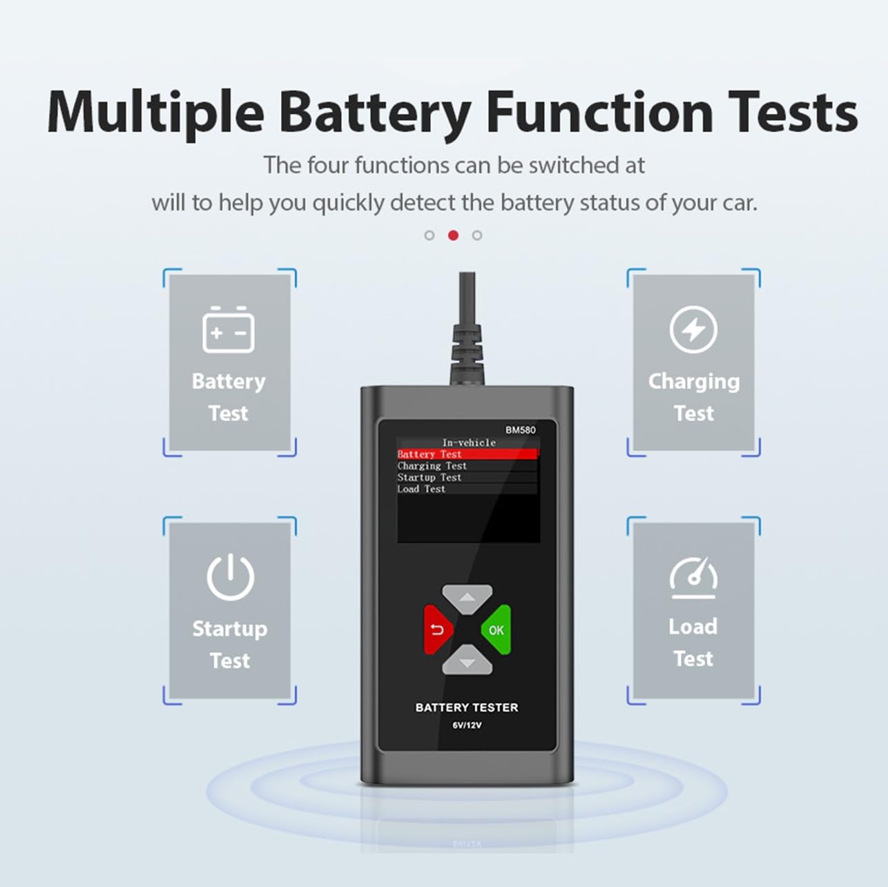 6V 12V Car Battery Tester Battery Analyzer Cranking Test Charging Test Load Test Motorcycle Battery Tester BM580