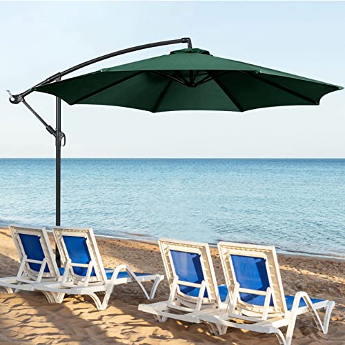 BESPORTBLE 8FT Patio Umbrella Replacement Canopy, Strong and Thick Umbrella Canopy 6 Ribs Outdoor Umbrella Top Replacement for Outdoor Yard Garden Pool Beach Umbrella Canopy, Green