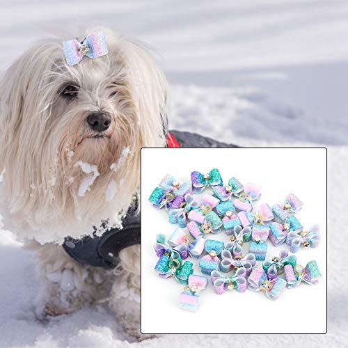 Jadeshay Pet Dogs Hair Bowknot,25Pcs Pet Gradient Ramp Hair Bowknot Bows Grooming Accessories for Cat Medium Small Dog - Image 3