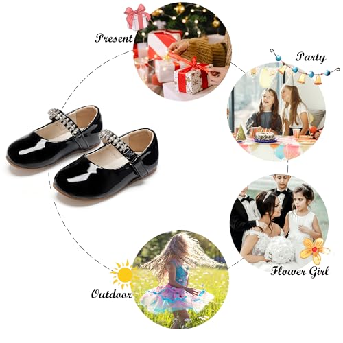 Image of Felix & Flora Toddler Flower Girl Dress Shoes - Baby Girl Ballet Mary Jane Flats for Party School Wedding