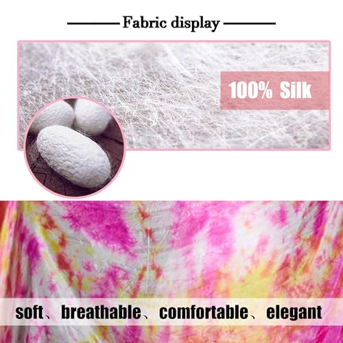 Aumulen Women Colorful Professional Belly Dance Silk Veils Hand Made Tie Dyed Scarf3