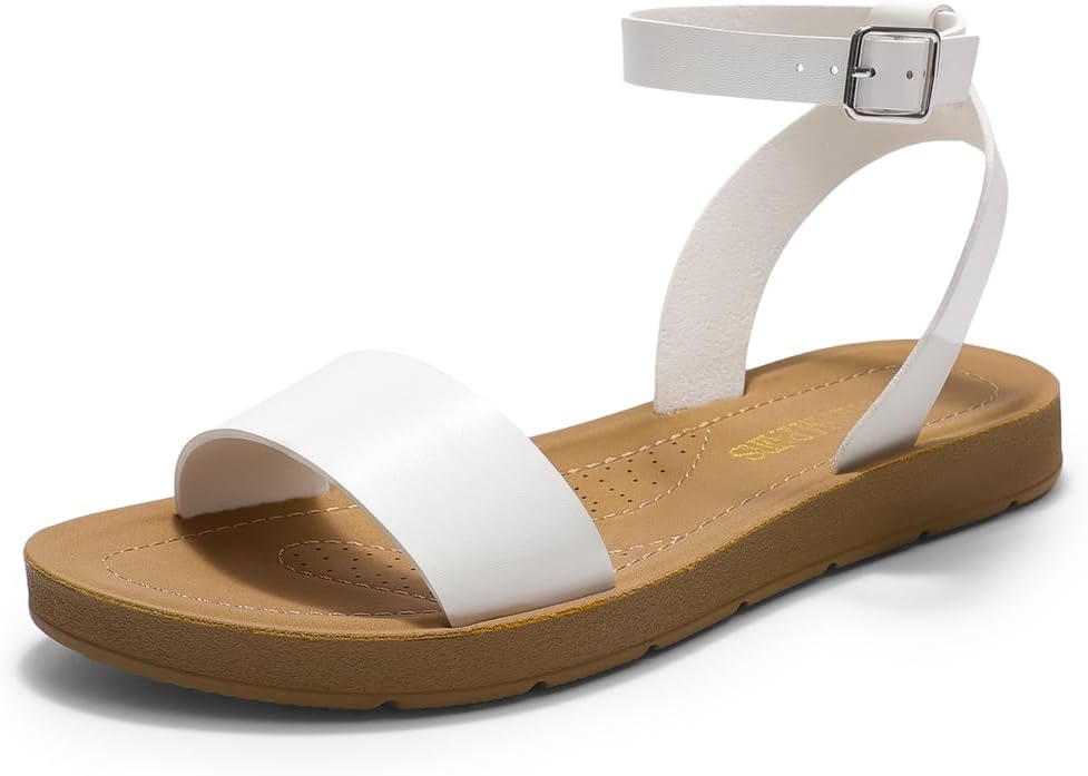 Dream Pairs Women’s One Band Ankle Strap Buckle Sandals