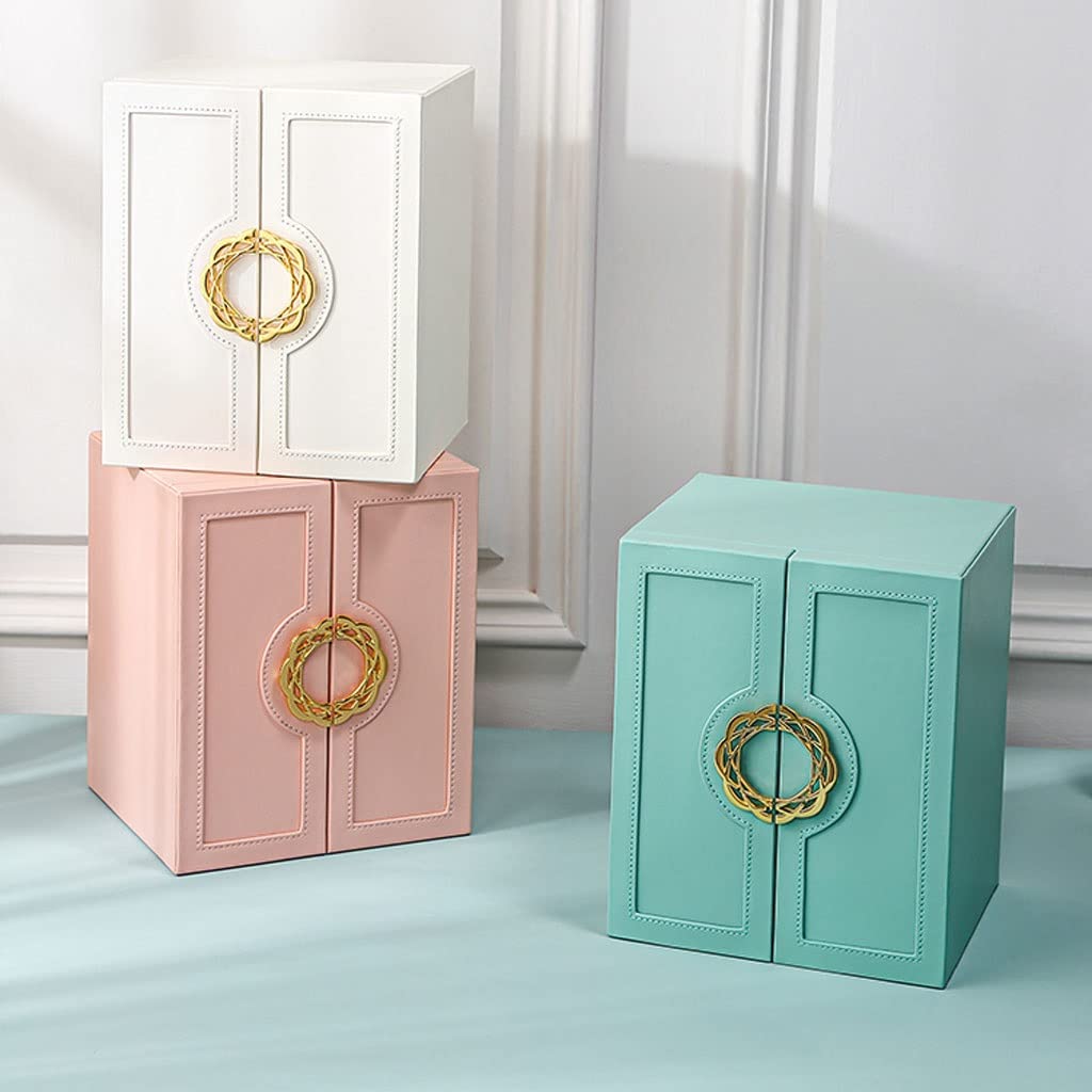 Schmuck-Organizer, Schmuckkästchen, Schmuckschatulle, Doppeltür, fünf Schubladen, Aufbewahrungsbox für Ringe, Ohrringe, Halsketten, Armbänder, Lippenstifte, Uhren, Aufbewahrungsbox, integriertes