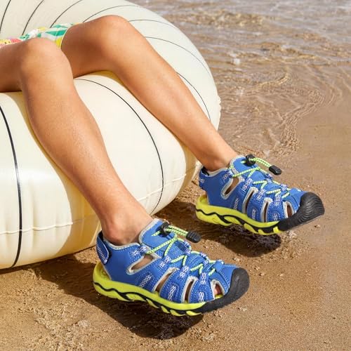 Image of DREAM PAIRS Boys Girls Summer Outdoor Athletic Sport Sandals Walking Water Hiking Hook and Loop Adjustable Multicolor for Toddler /Little /Big Kids