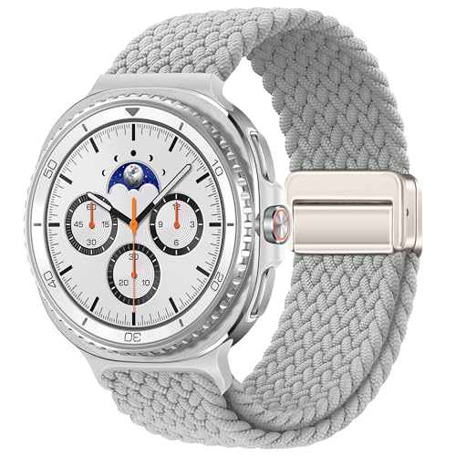 Image of XMUXI Compatible with Samsung Galaxy Watch 8 Strap 44mm 40mm Magnetic Nylon Replacement Bands for Galaxy Watch 8 Classic 46mm Straps Braided Sport Loop (No Watch)