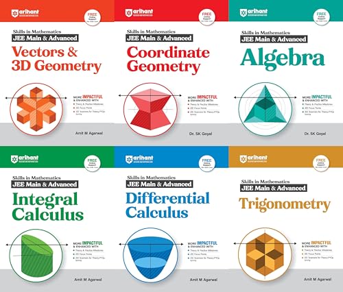 Image of Arihant Mathemetics JEE (Mains & Adv.) - 2023-24 - Algebra + Integral + Differential Calculus + Vector 3D Geometry + Trignometry + Coordinate Geometry - Set of 6 Books - 2023-24 /Ed for 2024-25 Exams