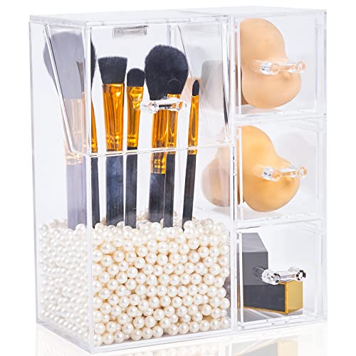 PuTwo Organizador de Maquillaje 2 Organizador para Pinceles de Maquillaje y 3 Cajones Cover