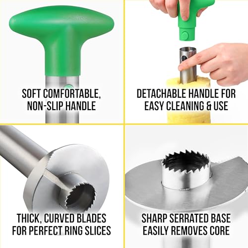 Image of Zulay Kitchen Stainless Steel Pineapple Corer, Slicer & Eye Peeler