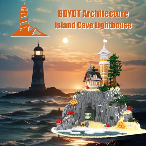 Architecture Island Cave Lighthouse Micro Building Blocks Sets(5686PCS)- Building Block Model Gifts and Unique Collectibles Suitable for Children and Adult Creative Enthusiasts