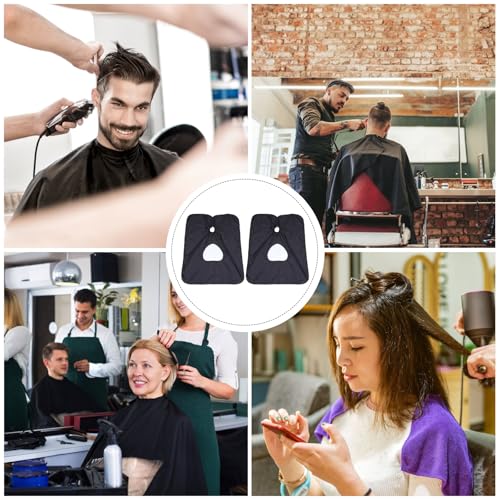 2 capes para corte de cabello con ventana, negro miniatura 3