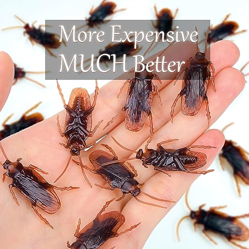 Premium Fake Cockroaches, Pretty Realistic Fake Roaches, Great Way to Play a Prank, Faux Cockroaches Lifelike Creepy Per - Additional View