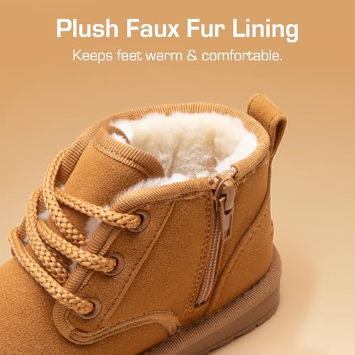 Dream Pairs Toddler Boots Kids Boys Girls Winter Zipper Warm Faux Fur Fuzzygo Kid'S Cozy Walking Ankle Boots,Size 6 Toddler,Chestnut,Sdsb2406K thumb #1